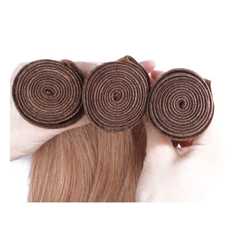 Best Website To Buy Bundle Hair Color #27 Honey Brown Straight Brazilian Human Hair Weave 3 Buddles