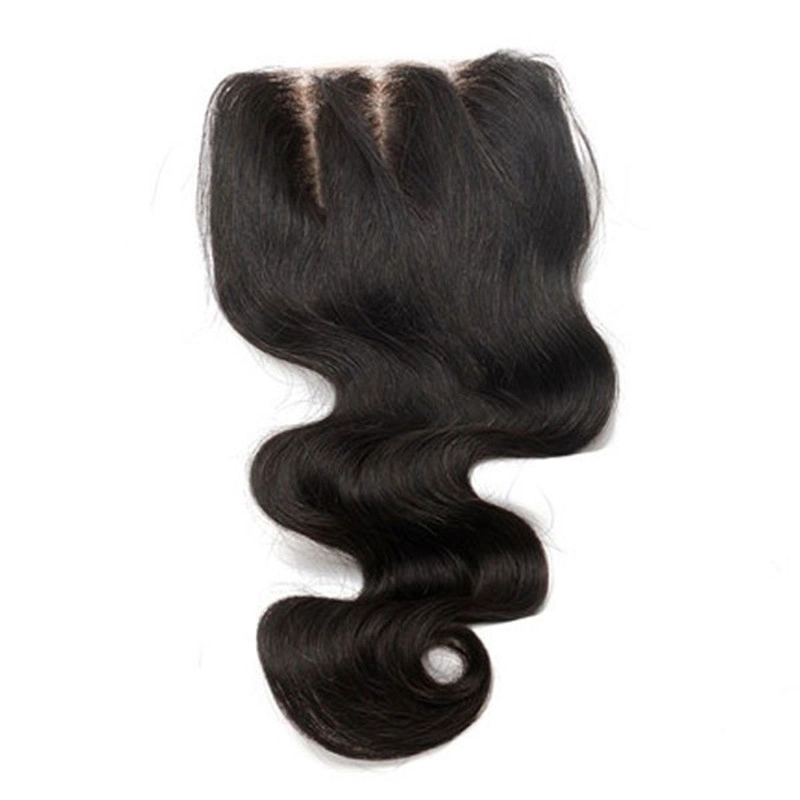 Best Remy Hair Closures Body Wave European Remy Hair Three Part Lace Closure 4x4 inchs Natural Color