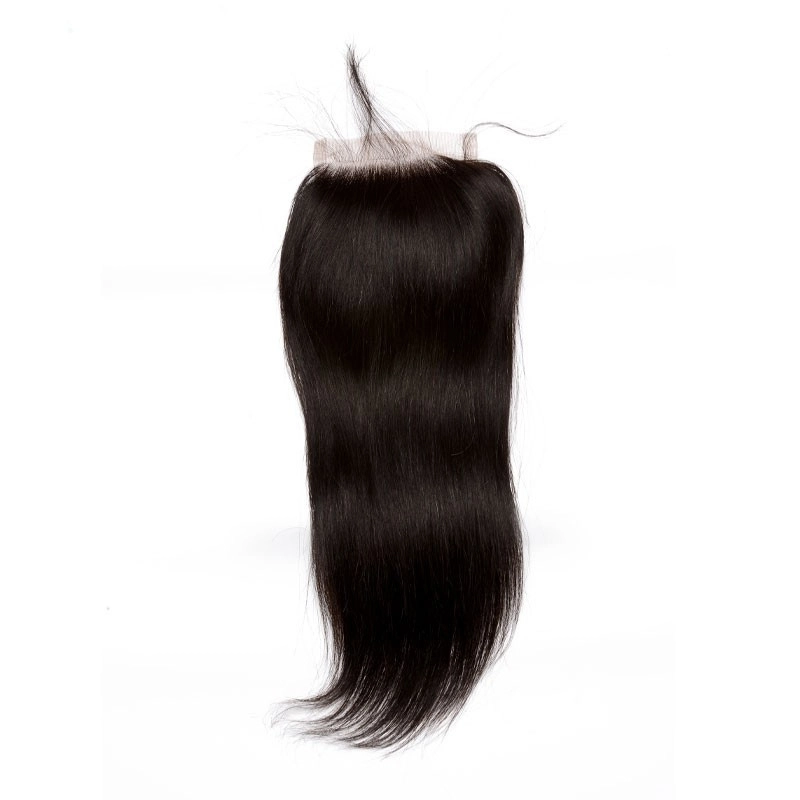 Affordable Mongolian Remy Hair Silky Straight Free Part Lace Closure 4x4 inchs Natural Color