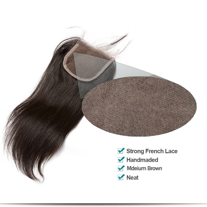 Affordable Mongolian Remy Hair Silky Straight Free Part Lace Closure 4x4 inchs Natural Color