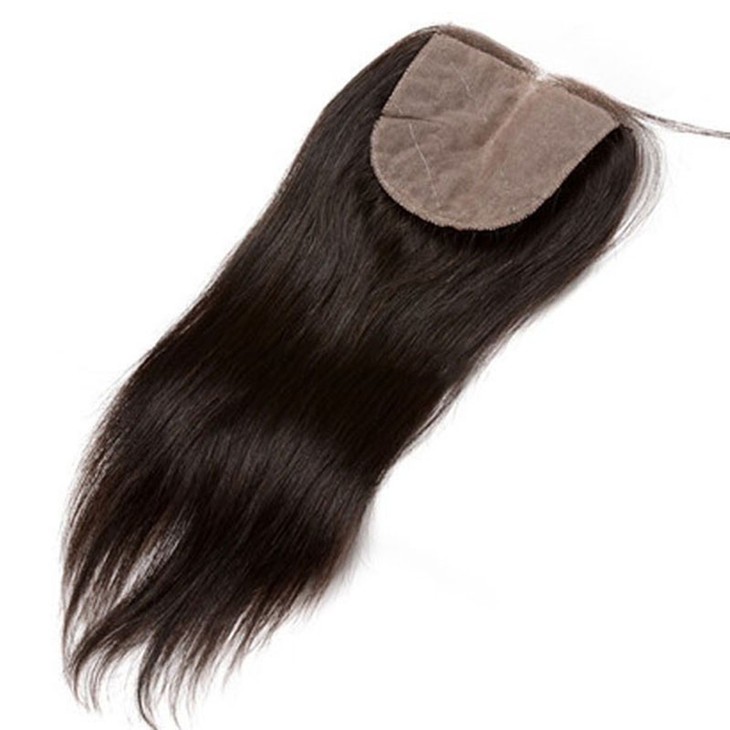 Silk Straight Brazilian Remy Hair Silk Base Closure For Sale Invisible Part Closure Natural Color 4x4inches