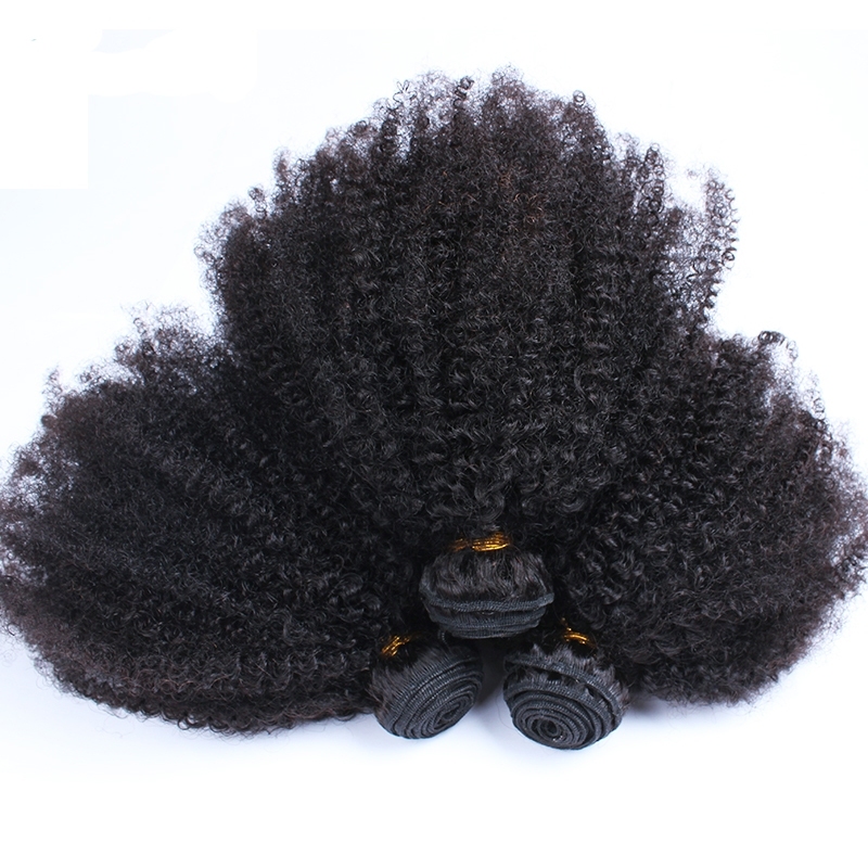 3 Bundles Mongolian Afro Kinky Curly Weave Human Hair Extensions Honey Products Non Remy Natural Color Hair Weaving Bundles 3Pcs/Lot