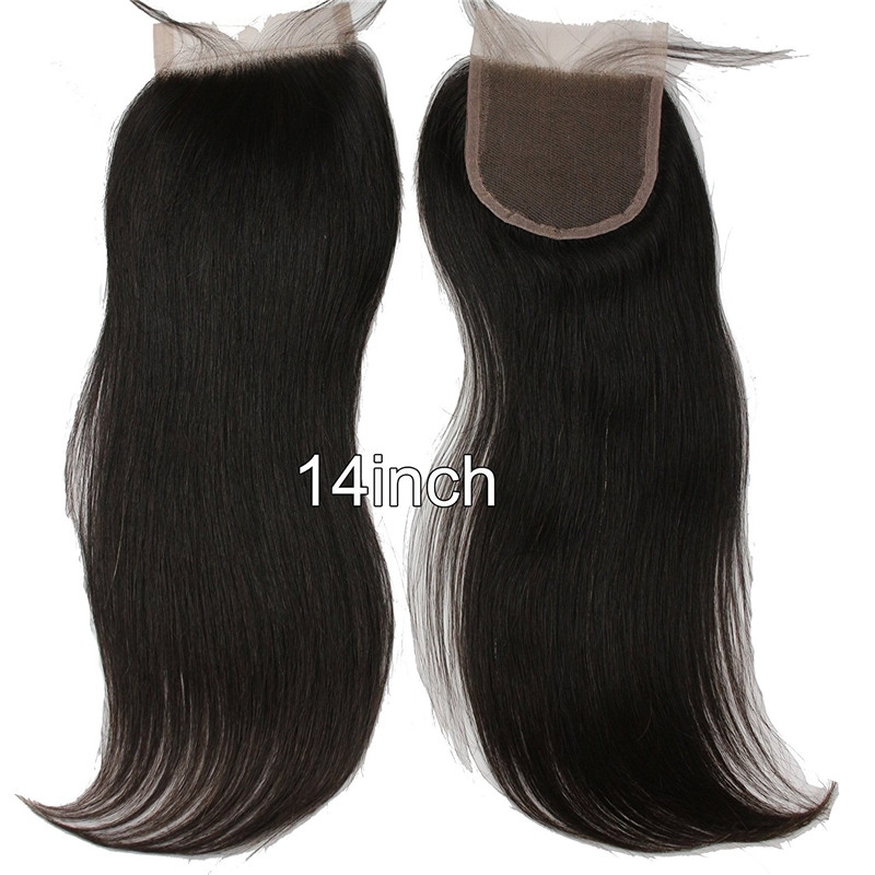 Indian Hair Closure Hairpiece 4x4inch Sew in Closure 10inch Natural Color