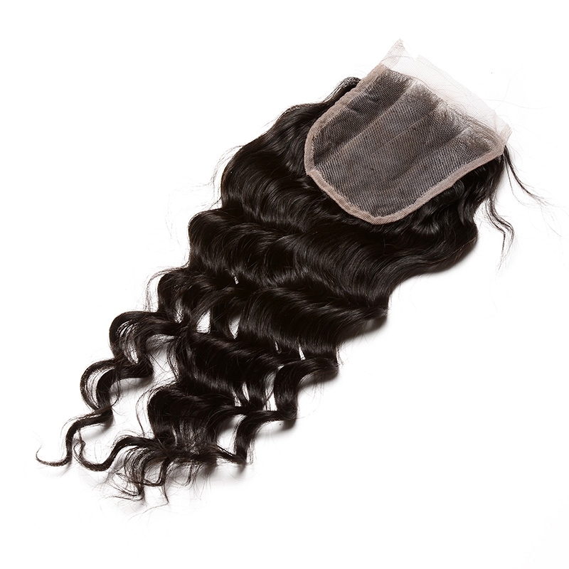 Loose Wave 4x4 Lace Closure With Baby Hair Free Part Brazilian Remy Hair