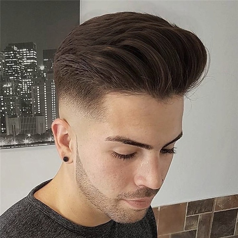 Men's Hairpiece Human Hair Toupee Wig Super Thin Skin Hair Replacement Base Size 8x10 #4 Dark Brown Lace Frontal With PU Toupee