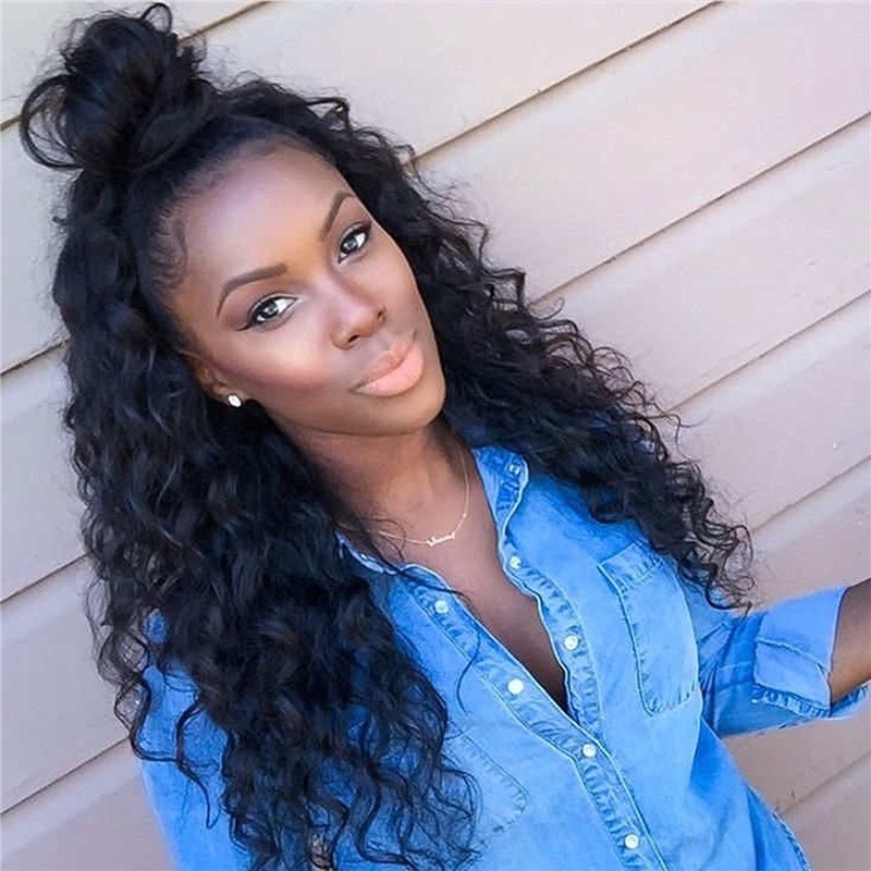 300% High Density Lace Front Human Hair Wig Loose Wave Brazilian Remy Human Hair Lace Wig Glueless Lace Front Wigs for Black Women NaturalColor