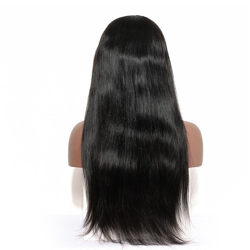 300% Density Lace Front Human Hair Wigs Silk Straight Brazilian Remy Human Hair Wigs Glueless Lace Front Wig for Women Natural Black Color