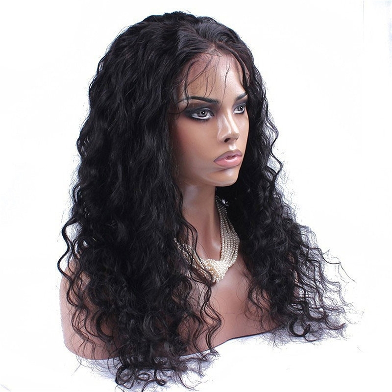 300% High Density Lace Front Human Hair Wig Loose Wave Brazilian Remy Human Hair Lace Wig Glueless Lace Front Wigs for Black Women NaturalColor