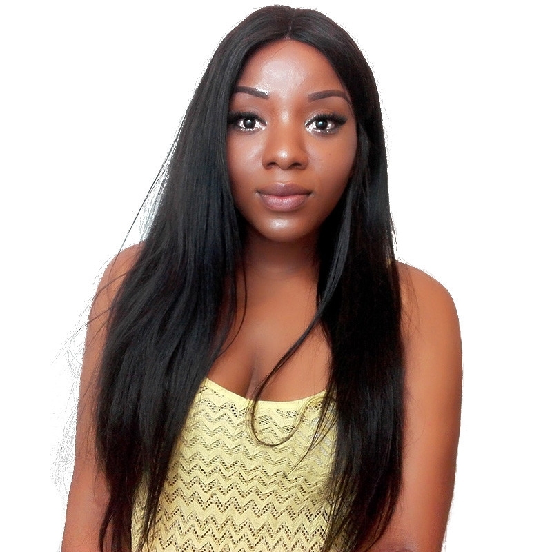 300% Density Silky Straight Lace Front Human Hair Wigs Brazilian Remy Hair Pre Plucked Bleached Knots Wigs