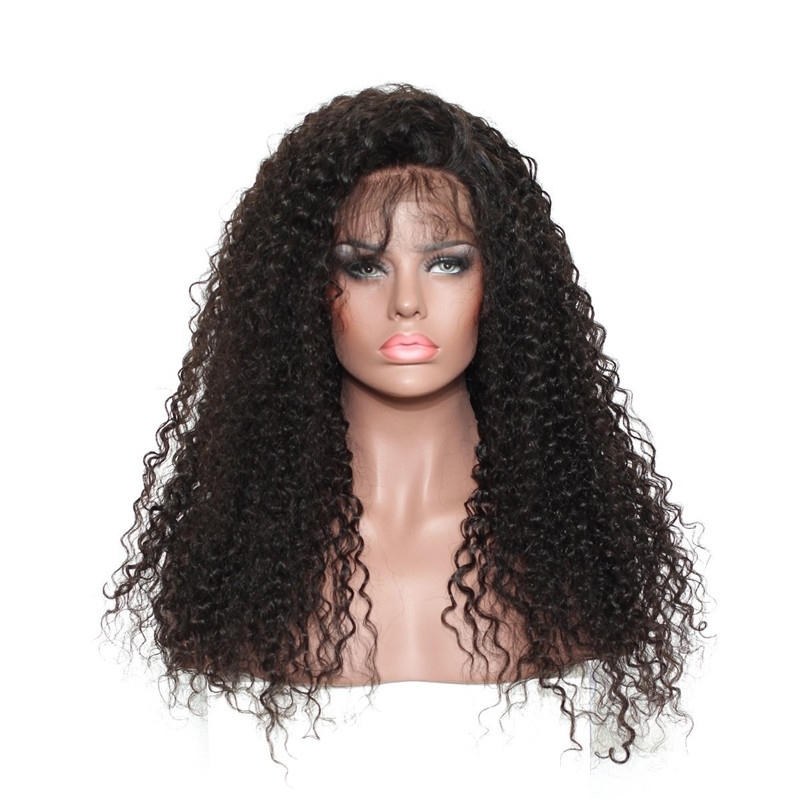 300% High Density Lace Front Wigs Deep Curly Brazilian Lace Front Human Hair Wig for Black Women Natural Color