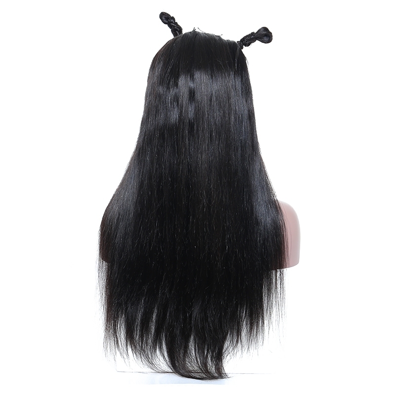 300% Density Silky Straight Lace Front Human Hair Wigs Brazilian Remy Hair Pre Plucked Bleached Knots Wigs