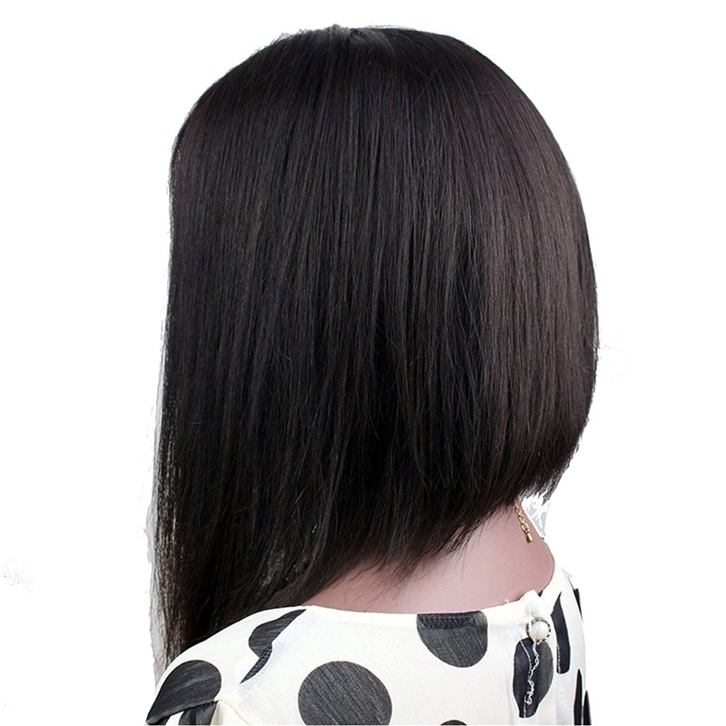 Short Bob Wigs Peruvian Hair Silk Straight 10-14 Human Hair Lace Wigs