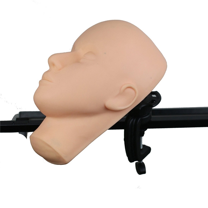 Soft Skin Massage and Makeup Practice Mannequin Face with Table Clamp