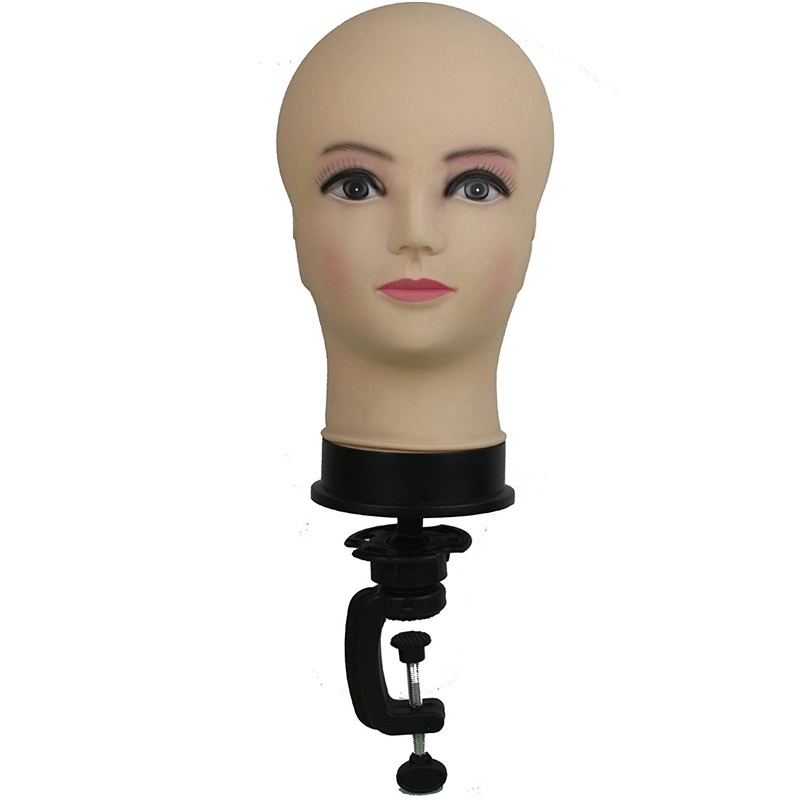 Cosmetology Bald Female Makeup Manikin Head for Wigs Making and Display Mannequin Head with C Table Clamp