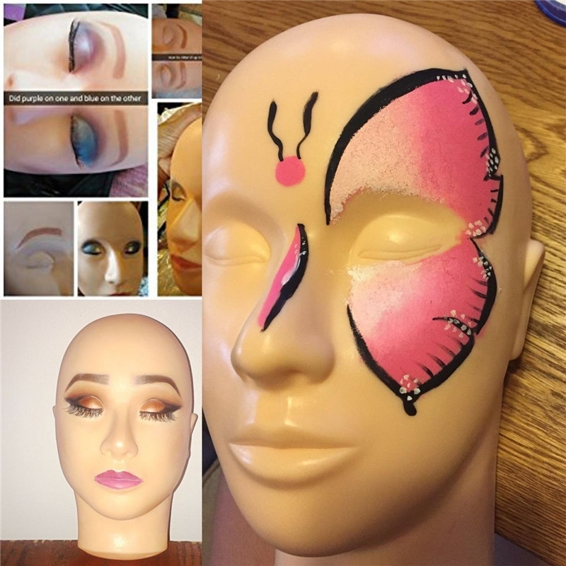 Mannequin Face Head for Practicing Eyelash Extensions Applying False Lash Strip Face Painting (1 pc Mannequin Head)