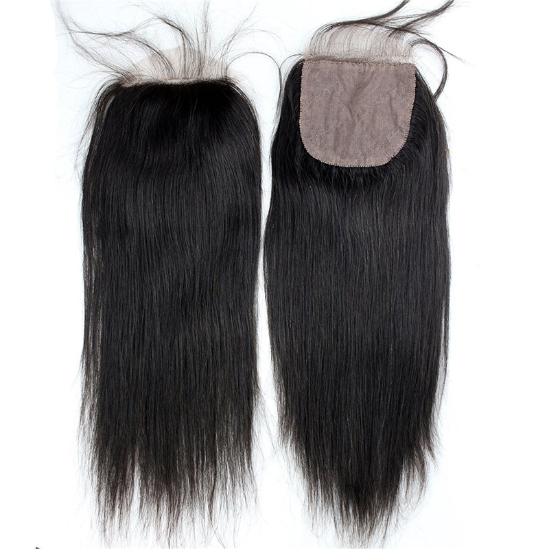 Peruvian Silk Base Closure Straight hair 4x4 Free Part Silk Base Closure Hidden Knots 18inch