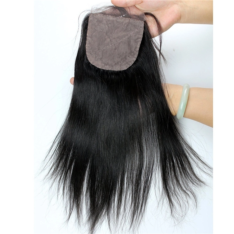 Peruvian Silk Base Closure Straight hair 4x4 Free Part Silk Base Closure Hidden Knots 18inch