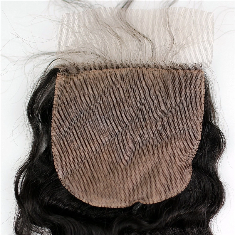 Brazilian Remy Hair Deep Wave Silk Base Closure 4x4 Human Hair Free Middle 3 Part Silk Lace Closure 16inch