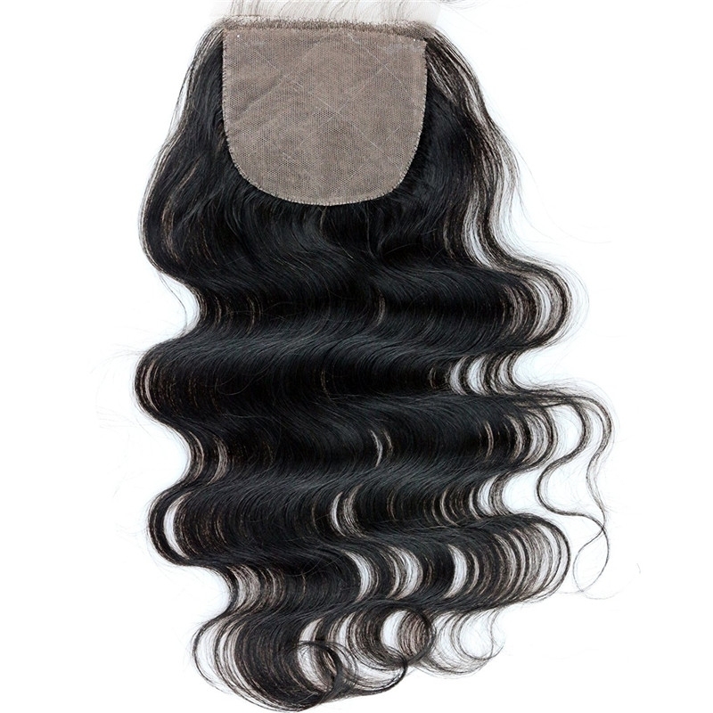 Unprocessed 8A Human Remy Hair Silk Base Closure Brazilian Body Wave closure 4x4 human hair closure 14inch