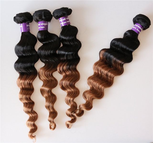 1BT30 Ombre Hair Bundles Weave Malaysian Hair Bundle Deep Wave Weaving Hair Bundles Natural Black