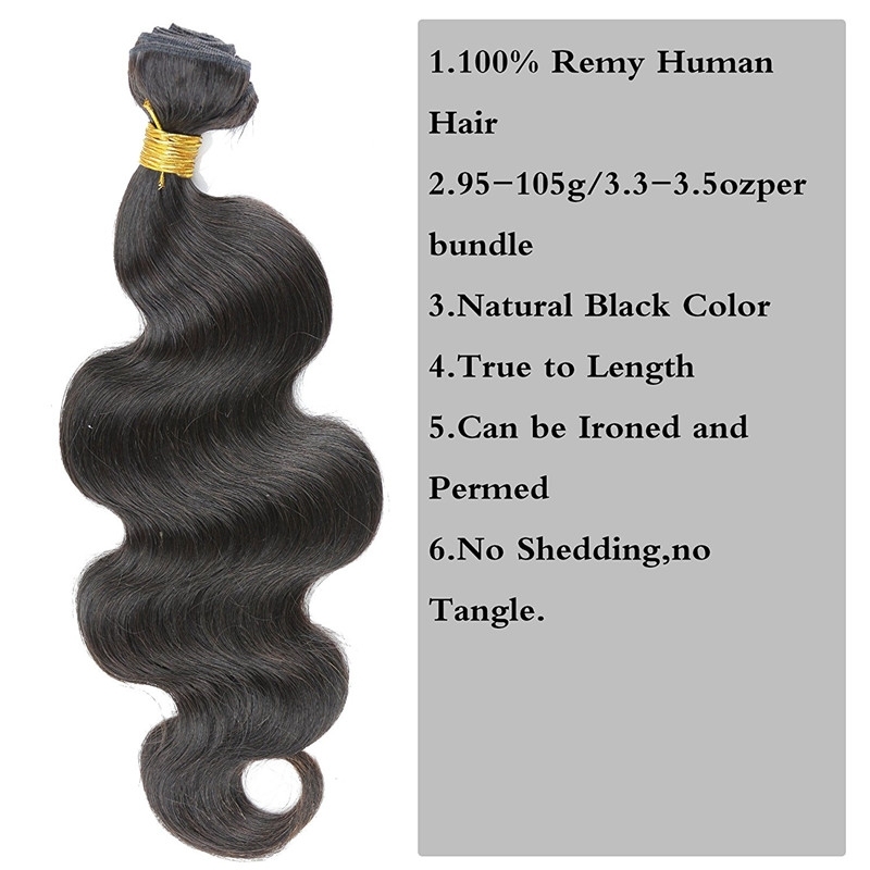 Best Human Hair Weave Unprocessed Brazilian Hair Extensions for Thin Hair Black Body Wave