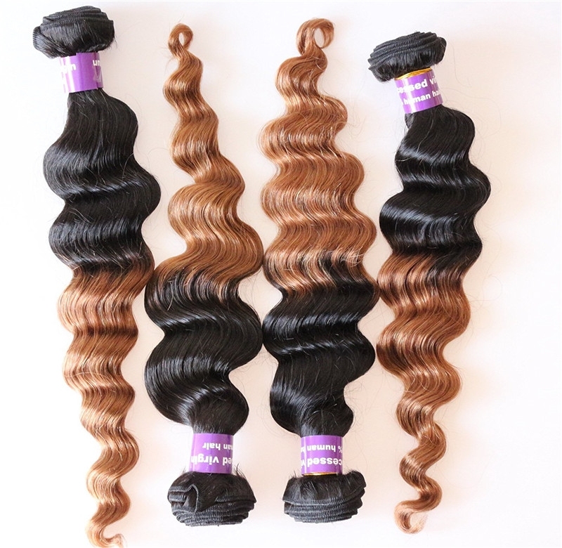 1BT30 Ombre Hair Bundles Weave Malaysian Hair Bundle Deep Wave Weaving Hair Bundles Natural Black