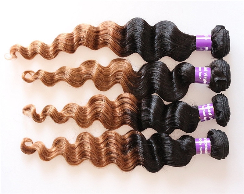 1BT30 Ombre Hair Bundles Weave Malaysian Hair Bundle Deep Wave Weaving Hair Bundles Natural Black