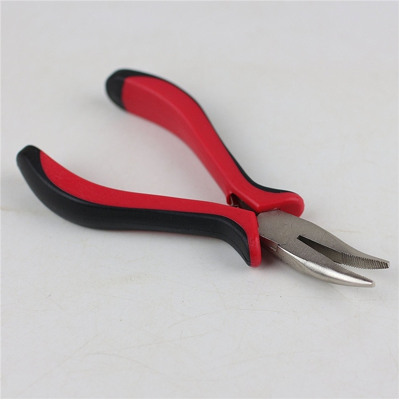 Pliers Loop Threader Bead Device Tool Kits for Silicone Micro Rings Link Hair and Feather Extensions(with Black# Nano Rings)