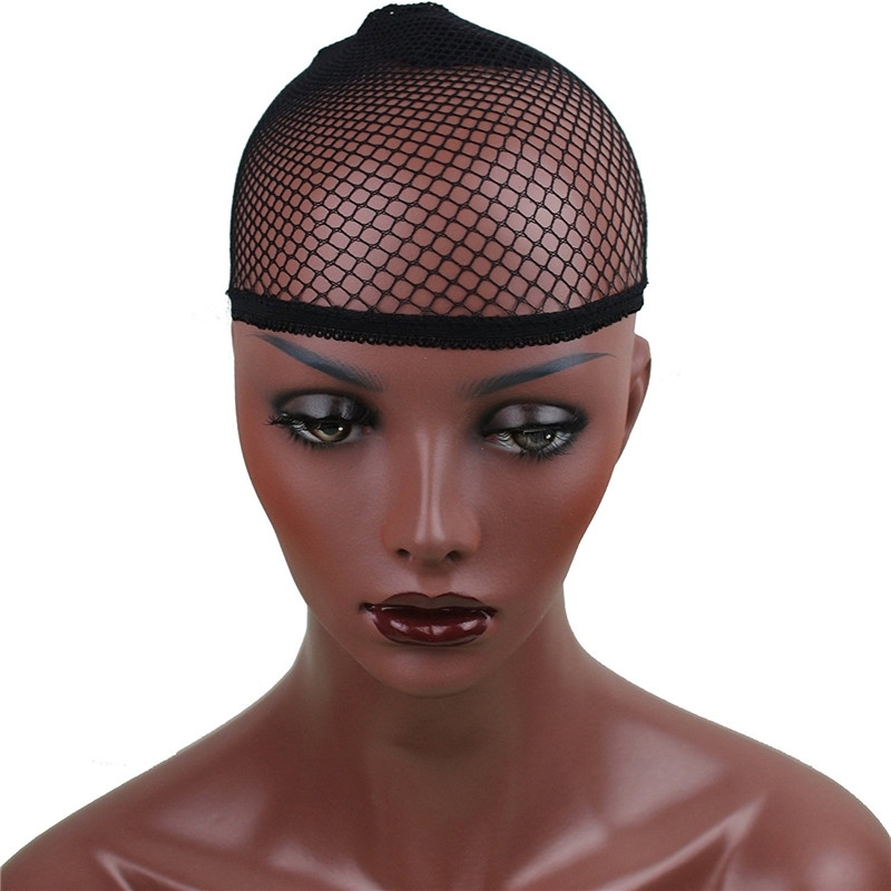 4 colors Stretchable Fishnet Elastic Snood Cap (3 pack, Brown)