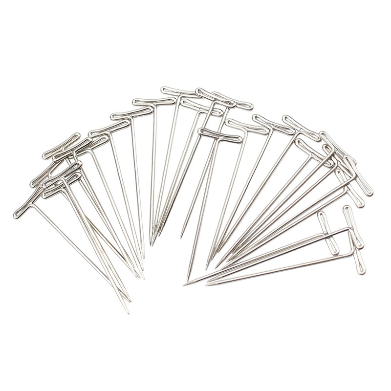 50pcs of One Plastic Box Steel T Pins for Making Wigs 2 inch Sliver Color