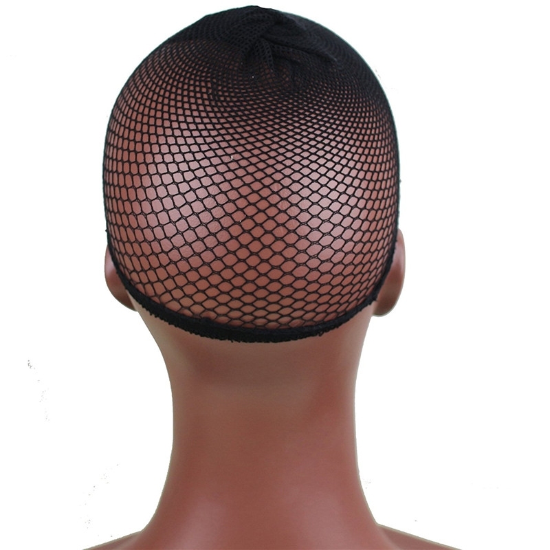 4 colors Stretchable Fishnet Elastic Snood Cap (3 pack, Brown)