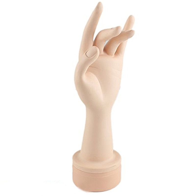 Practice Manicure Nails Hand and Practice Flexible Mannequin Hand Nail Display with Soft Fingers (A pair of hands)