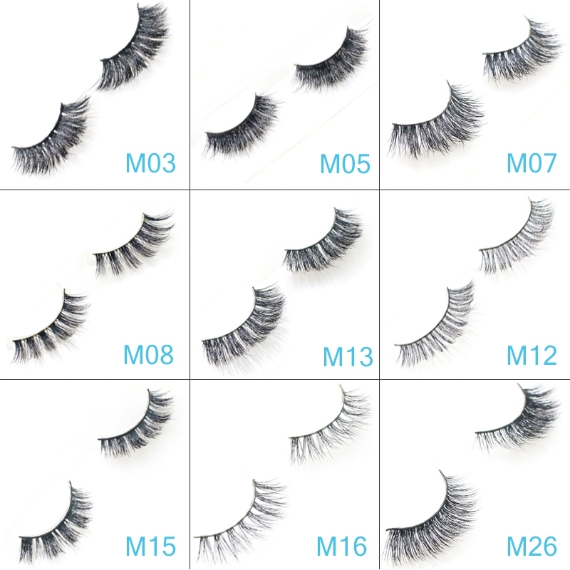 False Eyelashes 3D Mink Fur Siberian Fur Fake Lashes Reusable for Makeup Natural Thick Black Color