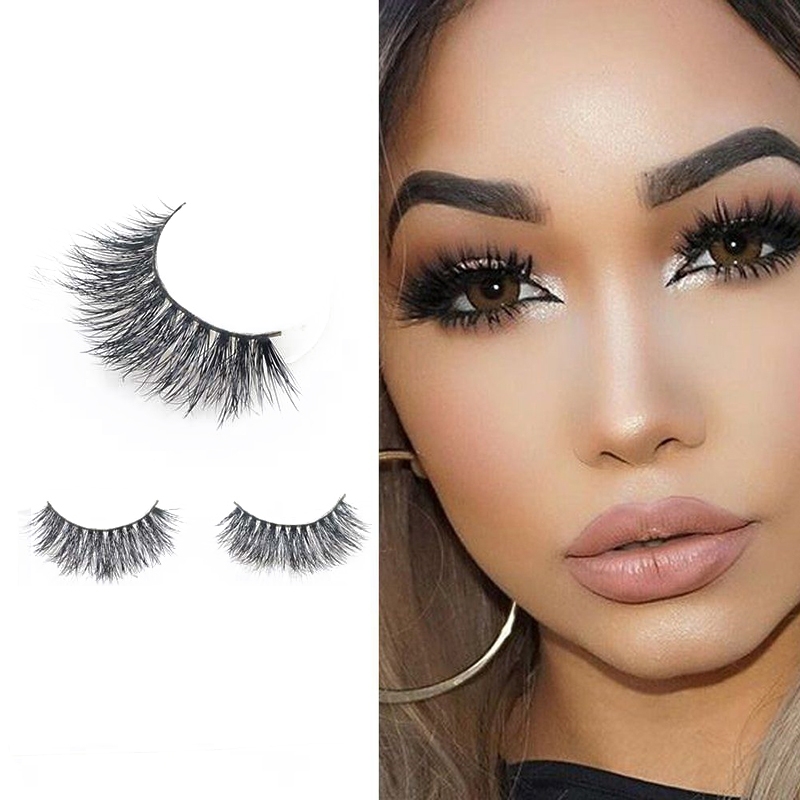 False Eyelashes 3D Mink Fur Siberian Fur Fake Lashes Reusable for Makeup Natural Thick Black Color