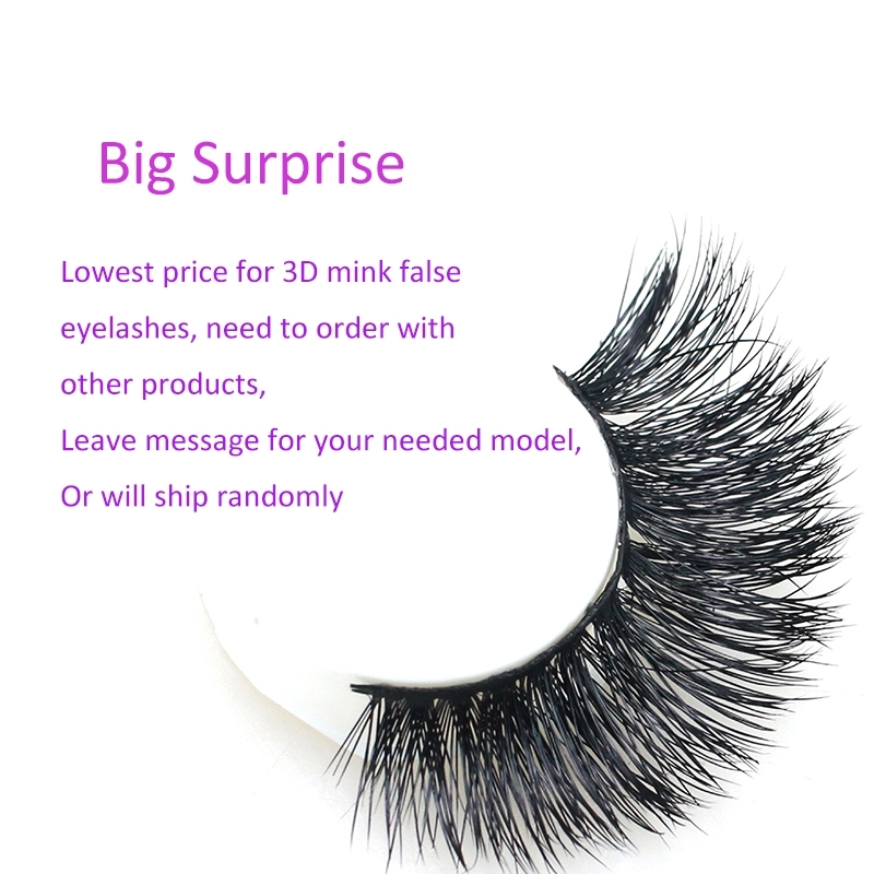 False Eyelashes 3D Mink Fur Siberian Fur Fake Lashes Reusable for Makeup Natural Thick Black Color