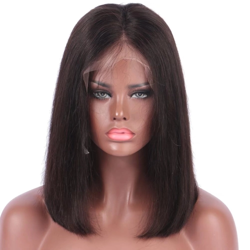 13x6 Long Parting Silky Straight Human Hair Bob Wigs Glueless Bob Cut Lace Front Wigs With Baby Hair Brazilian Bob Wig For Black Woman Natural