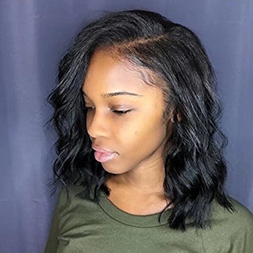 13X6 Deep Part Front Lace Human Hair Short Wigs Unprocessed Brazilian Remy Hair Short Wavy For Black Woman
