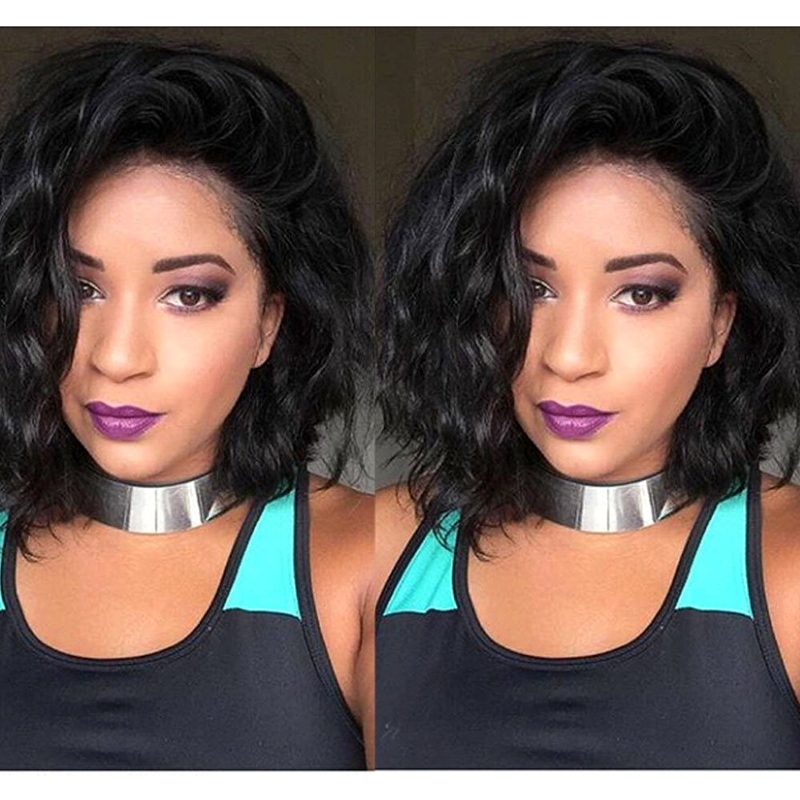 Very Short Bob Pixie Cut Black Women 13x6 Lace Wigs Natural Wave Brazilian Human Hair Wig