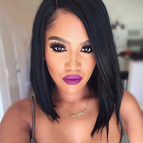 Deep Part 13X6 Short Lace Front Wigs Silky Straight Bob Wig Side Part Human Hair Wigs Remy Hair Brazilian Hair Wgs for Black Women