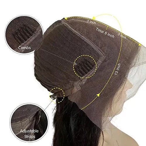 Hair Brazilian Silky Straight Human Hair Full Lace Wigs with Baby Hair 13X6 Lace Front Wigs for Black Women Pre Plucked Hairline