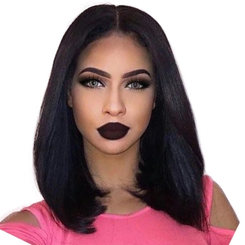 13x6 Long Parting Silky Straight Human Hair Bob Wigs Glueless Bob Cut Lace Front Wigs With Baby Hair Brazilian Bob Wig For Black Woman Natural