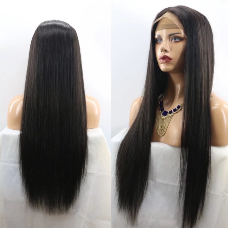 Hair Brazilian Silky Straight Human Hair Full Lace Wigs with Baby Hair 13X6 Lace Front Wigs for Black Women Pre Plucked Hairline