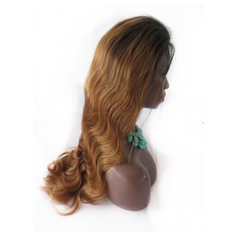 Ombre Lace Front Wig Two Tone Color #1b/#30 Body wave 13x6 130% Density Brazilian Front Lace Wigs Human Hair with Baby Hair