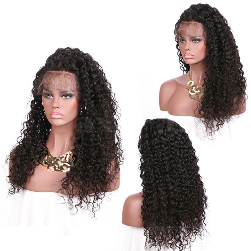 Deep Part Lace Front Wig Brazilian Human Hair Wigs Deep Curly Lace Wig For Black Women Natural Color 130-180 denisty