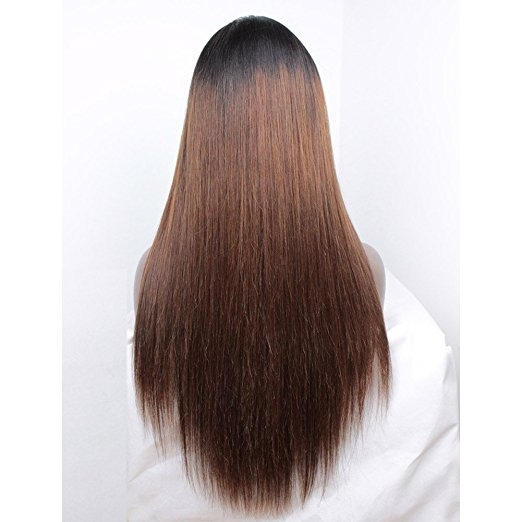 13X6 Lace Front Wigs #1B/#30 Color Straight Ombre Human Hair Wigs With Baby Hair 150% Density unprocessed Brazilian Remy Hair Wig
