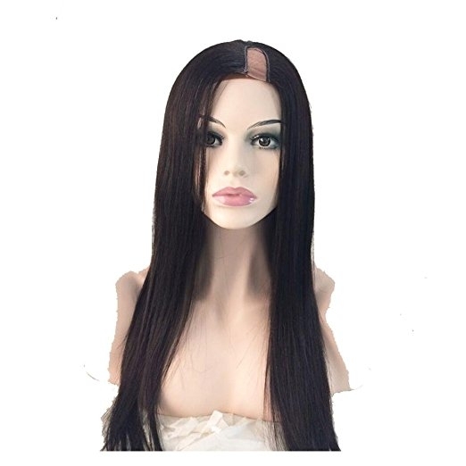 U Part Wigs Remy Hair 130% Density Wig Silky Straight Wig Brazilian Hair For Black Women
