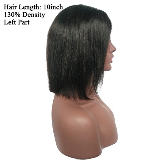 Short Bob Human Hair Wigs for Black Women Straight U Part Wig Left Part 1x4 Opening Size Brazilian Remy Hair Natural Color