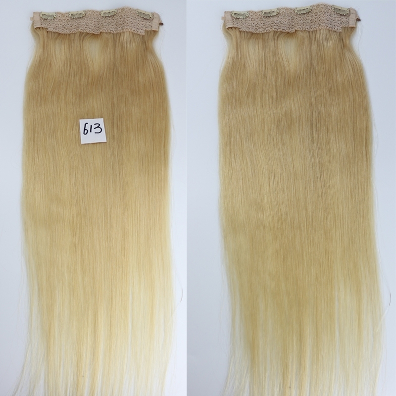 Brazilian Remy Hair 613# Blonde Color Flip Hair Extension 100g/pc Human Hair Straight Flip Hair Extension