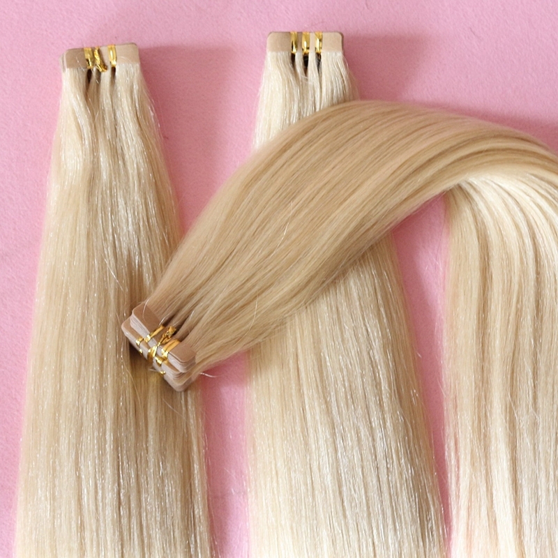 Popular Brazilian Hair Extensions Silky Straight Human Hair Tape Extension Color #613