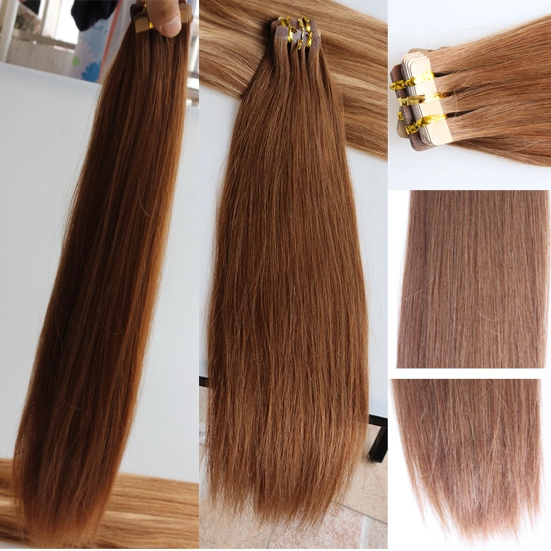 Brazilian Human Hair Tape Hair Extensions Real Human Hair Brazilian Ombre Hair Color #30 Brown Tape Hair